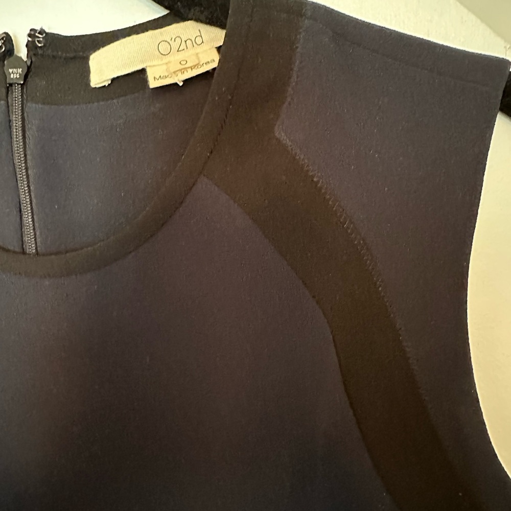 O’2nd Fitted Navy Structured Peplum Top - Size 0 - image 2